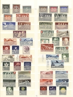 Schweiz: 1945/2003, Umfassende Postfrische Und Gestempelte Sammlung In Sieben Schaubek-Alben, Augens - Collections