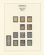 Serbien: 1869/1870, Milan IV. 1st Issue, Specialised Collection Of Apprx. 92 Stamps Of All Eight Den - Serbie