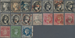 Spanien: 1850/1862, Lot Of 17 Mainly Unused Stamps, Varied Condition, Showing A Nice Range Of Postma - Cartas & Documentos