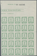 Spanien: 1936, Numerals (Espana Correos) 1c. Green In A Lot With About 900 Imperforate Stamps As Iss - Covers & Documents