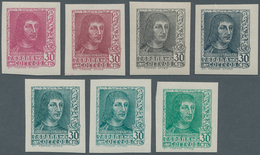 Spanien: 1938, Ferdinand II. 30c. ‚Lit. Fournier Vitoria‘ In A Lot With About 1.200 IMPERFORATE COLO - Covers & Documents