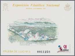 Spanien: 1991, National Stamp Exhibition EXFILNA’91 In Madrid Imperforate Special Miniature Sheet On - Brieven En Documenten