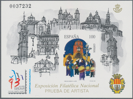 Spanien: 1993, National Stamp Exhibition EXFILNA’93 In Alcaniz Imperforate Special Miniature Sheet O - Cartas & Documentos