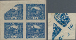 Tschechoslowakei: 1918/1920, Lot Of Specialities: Cover Franked With Revolution Overprints, Hradcany - Storia Postale