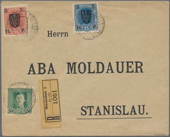 Westukraine: 1919, Lot Von 5 Eingeschriebenen Lokalbriefen STANISLAU Mit Unterschiedlichen Frankatur - Oekraïne
