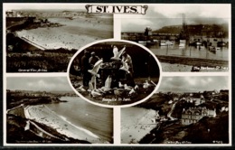 Ref 1298 - Real Photo Multiview Postcard - Harbour & Corbis Bay St Ives - Cornwall - St.Ives