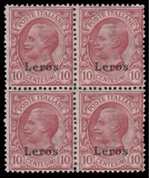 Italia - Isole Egeo: Lero - 10 C. Rosa (82) / Quartina - 1912 - Egée (Lero)