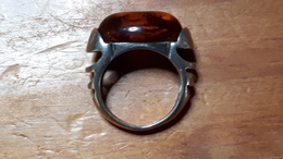 ANCIENNE BAGUE ARGENT ET AMBRE - Ring