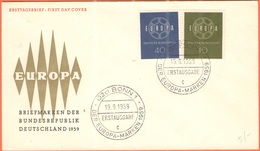 GERMANIA - GERMANY - Deutschland - ALLEMAGNE - 1959 - Europa Cept - Bonn - FDC - 1959