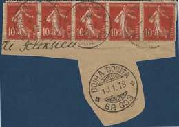 France Postes Serbes  Fragment N°138 Obliteration Tresor & Postes + Dateur Serbe R - War Stamps