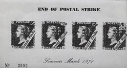 GB STRIKE MAIL (HELLENIC SERVICE) END OF POSTAL STRIKE PENNY BLACK MS NHM Stamps On Stamps Queen Victoria - Rowland Hill