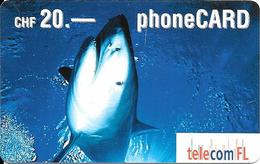 CARTE-PREPAYEE-SUISSE-CHF20-TELECOM/FL-REQUIN-07/2003-TBE- - Dolphins