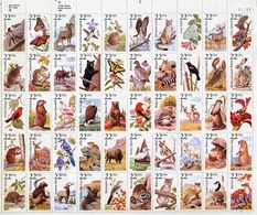 FEUILLE** De 1987 De 50 Timbres Gommés "FAUNE- LA VIE SAUVAGE AMARICAINE - Animaux Divers" - Hojas Completas