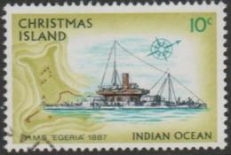 CHRISTMAS ISLAND-USED 1973 10c Christmas Island Ships - "Egeria" - Christmas Island