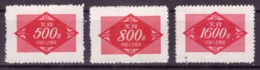 Chine 1954 - MNG - Timbres-taxe Michel Nr. 12-14 (chn170) - Timbres-taxe