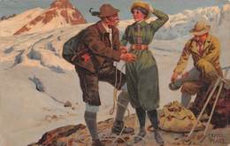 1196 "UNA GITA IN MONTAGNA"  ANIMATA. CART  SPED 1914 - Alpinisme