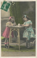 Petites Filles  Jouant Aux Cartes .  . Playing Cards - Cartas