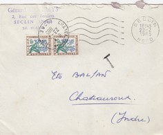 LETTRE . 1965.  TAXE 0,60  FLEUR /  2 - 1960-.... Lettres & Documents