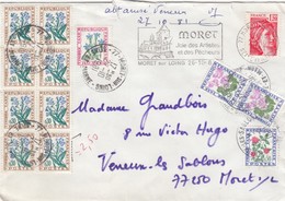 LETTRE . 1981. 1,20Fr TAXE 2,50 + 1,50  FLEUR /  2 - 1960-.... Lettres & Documents