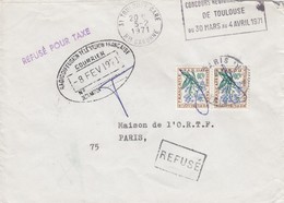 LETTRE . 1971. TAXE 0,60 FLEUR REFUSE POUR TAXE /  2 - 1960-.... Cartas & Documentos