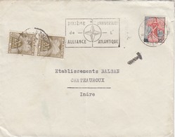 LETTRE . 1959. 25Fr. TAXE 40Fr GERBE  /  2 - 1960-.... Cartas & Documentos