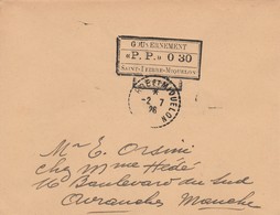 SAINT-PIERRE ET MIQUELON  LETTRE SANS TIMBRE (PENURIE)  1926 - Cartas & Documentos