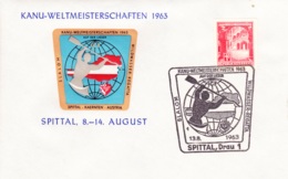 1963, Österreich, "Kanu - Weltmeisterschaft Spittal/Drau", SST., Karte - Kanu