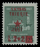 Occupazione Jugoslava: TRIESTE - Monumenti Distrutti Lire 2 + Lire 2 Su 25 C. Verde - 1945 - Jugoslawische Bes.: Triest