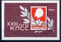 SOVIET UNION 1966 Communist Party Day Block Used..  Michel Block 42 - Gebraucht