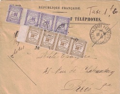 LOIRE INFERIEURE - NANTES RP - ENVELOPPE 819 - TAXE 1F60 - AVEC BANDE DE 4 DU 30c ET 4x10c -  BEL ENSEMBLE - 2-10-1925. - 1859-1959 Cartas & Documentos