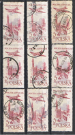 (POL 76) POLSKA // YVERT 46 X 9 POSTE AERIENNE // 1957-58 - Used Stamps