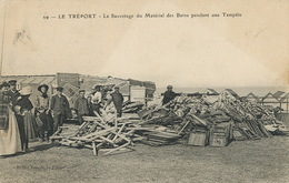 Tempete Au Tréport. Sauvetage Matériel Des Bains Publicité Boucherie Mongne Etc Affiuches Envoi à Jambles 71 - Catastrophes