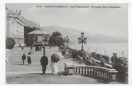 MONTE CARLO - N° 704 - LES TERRASSES AVEC PERSONNAGES - KIOSQUE DE LA MUSIQUE - CPA NON VOYAGEE - Terrassen