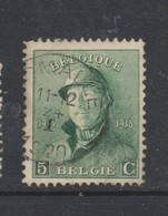 COB 167 Oblitération Centrale FLEMALLE - 1919-1920 Roi Casqué