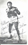 P000 - Photo-carte Dédicassée De Michel DIOUF Champion De France Des Poids Moyens,  Photo Signée Studio Harcourt - Handtekening