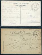 GRECE - 2 CP AVEC CAD " TRESOR ET POSTES 510C & 511 " - B/TB - Franquicia