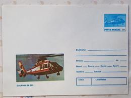ROUMANIE Helicoptere, ENTIER POSTAL Illustré émis En 1993. DAUPHIN SA 365 - Hubschrauber