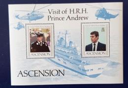 ASCENSION Helicoptere, Visite Du Prince Andrew, Porte Avions. Yvert  BF 14 ** MNH - Hélicoptères
