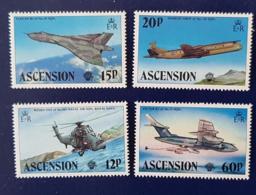 ASCENSION Helicoptere, Avions, Avioation Militaire. Yvert N°344/47 ** MNH - Helicopters