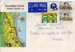 Enveloppe Timbrée De Rainbow-Parrots-(Greetings-from-Gold(Coast  Adress A Directeur Sté KELLER A La Chapelle Aux Pots 60 - Covers & Documents