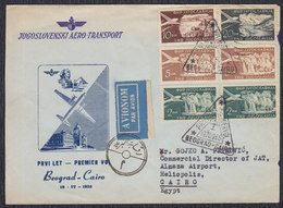 Yugoslavia 1955 First Flight From Beograd To Cairo, Airmail Letter - Luftpost
