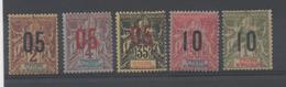 St Pierre Et Miquelon 1912   5 Type Sage Overprint YT94-95-100-102-104 MH* - Unused Stamps