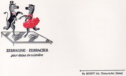 LOT DE 5 BUVARDS ILLUSTRES PUBLICITAIRES : ZEBRALINE -ZEBRACIER -ETS RECKITT-CHOISY LE ROI - - Produits Ménagers