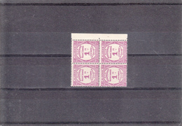 ALGERIE TIMBRES TAXES N° 19  1F LILAS  BLOC DE 4   NEUFS XX - Impuestos