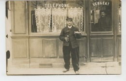 COMMERCE - Belle Carte Photo CAFÉ RESTAURANT VERGEAT à ESSONNES (lien De Parenté Avec Famille VERGEAT à DONNERY LOIRET ) - Cafés