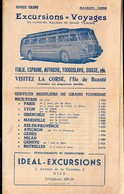 Nice (06 Alpes Maritimes) Horaires Descriptions  Et Prix IDEAL EXCURSIONS  En Autocars... 1958 (PPP18693) - Europa