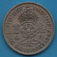 UK 2 SHILLINGS 1947 George VI KM# 865 - J. 1 Florin / 2 Shillings