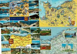 4 Cartes Postales "CARTES DE LA NORMANDIE"  - 3 Neuves (la Carte Postale "Normandie" écrite) - Basse-Normandie