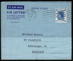 Ref 1301 - 1954 Hong Kong Air Letter - 40c Rate To Edinburgh - Briefe U. Dokumente