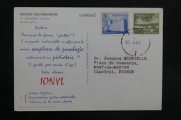 TURQUIE - Carte Publicitaire Médicale ( Biomarine De Dieppe ) Pour La France En 1960 - L 31547 - Cartas & Documentos